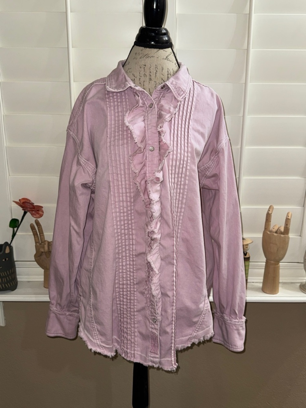 We The Free Billie Denim Tux Top Moonlit Orchid